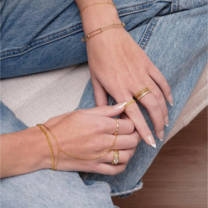 EVRY JEWELS Gold or Silver Plated Women'S Hypoallergenic Bar Hand Chain
