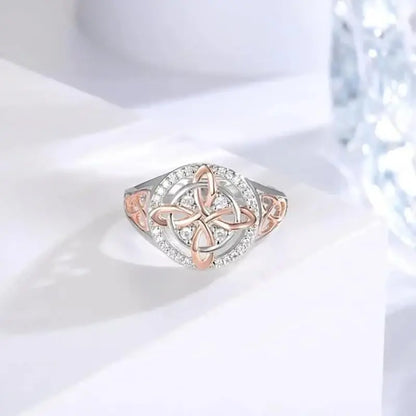 Women'S Witch Protection Knot Ring, Retro Witch Return Knot Band with Sparkling Cubic Zirconia, Stylish Amulet Jewelry Gift for Ladies