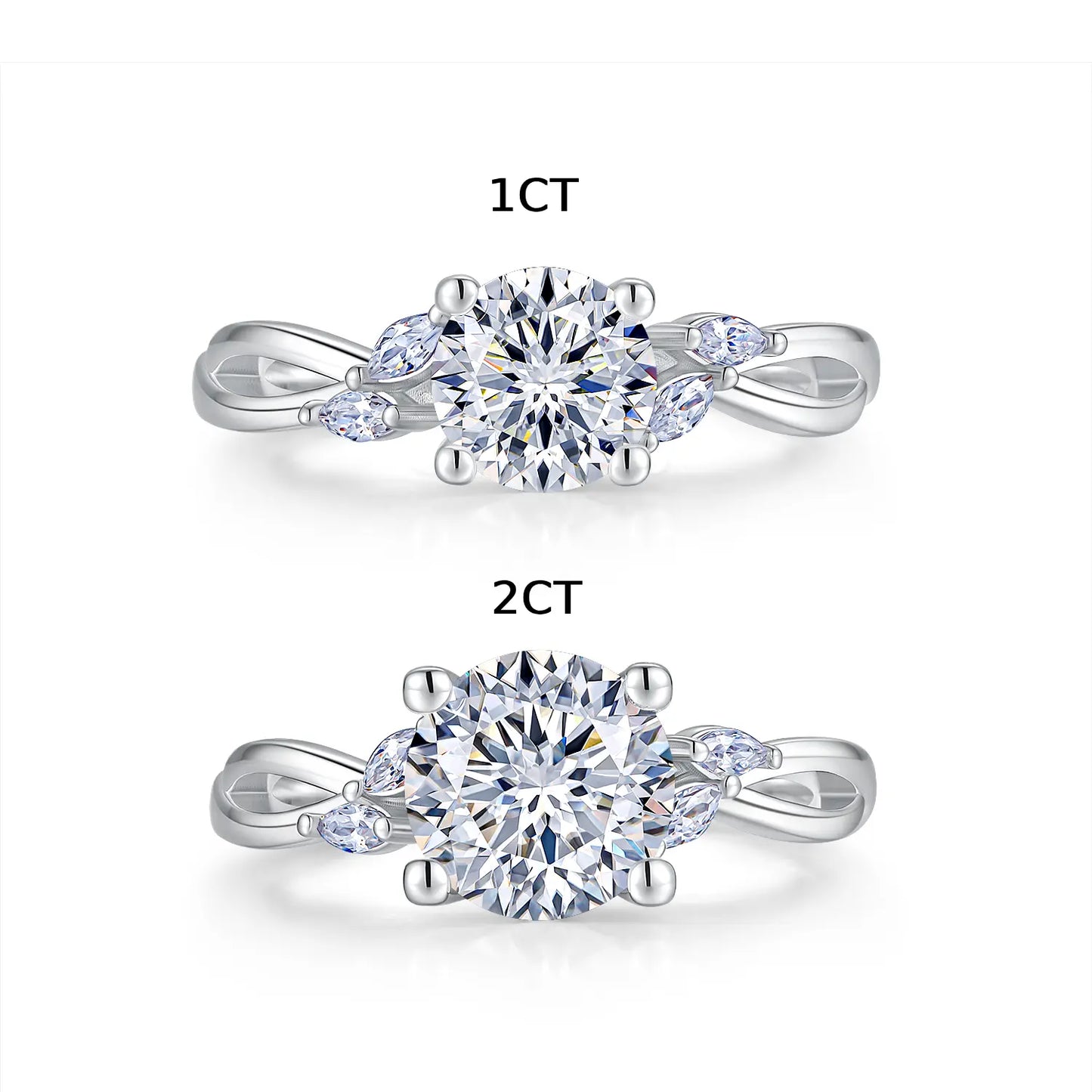 CICIKALEO 1-2CT 81-Facet Cut Moissanite Ring for Women D VVS1 Lab-Created Hypoallergenic Wedding Engagement Anniversary Gift Fine Jewelry Formerly CICI GEMS #Summervibes