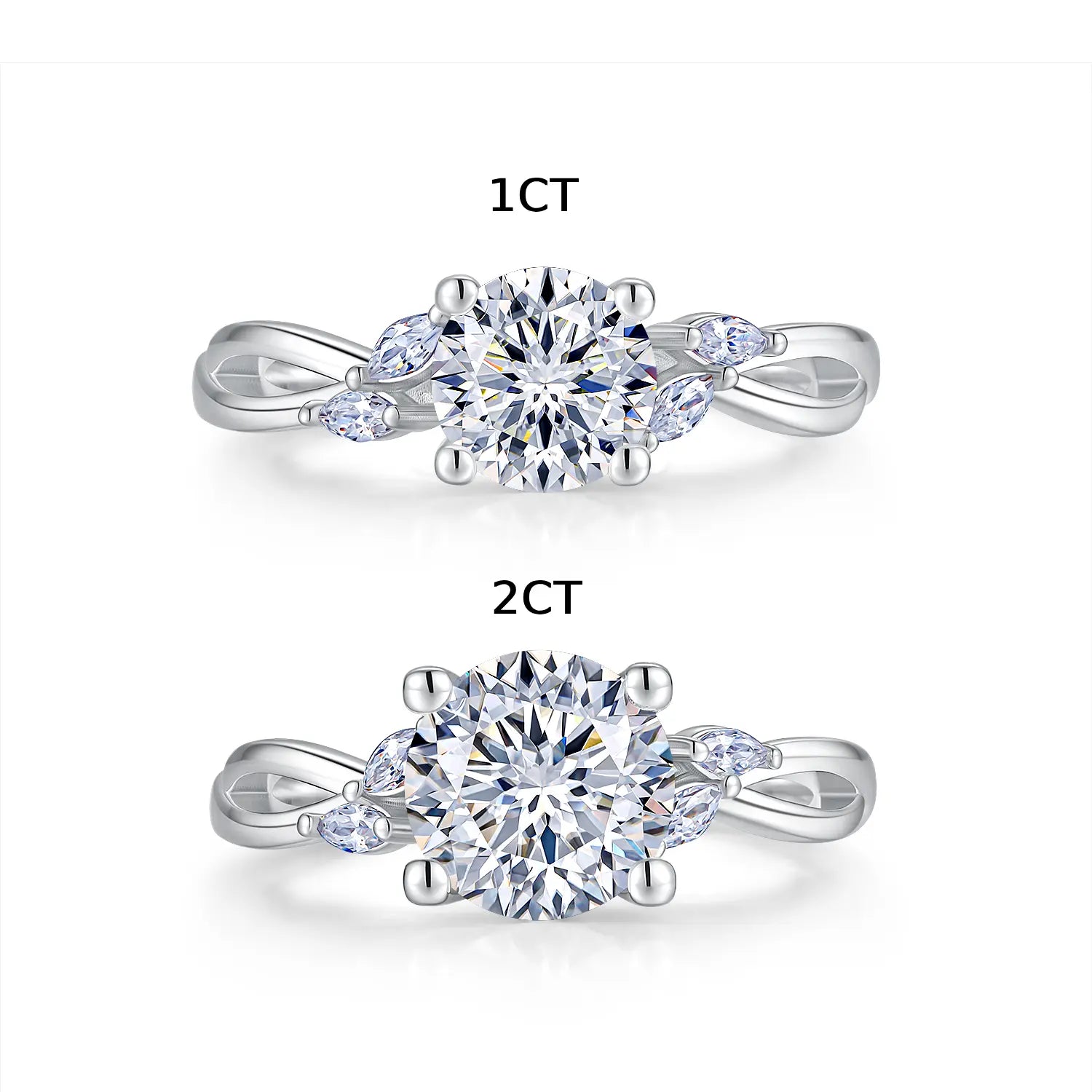 CICIKALEO 1-2CT 81-Facet Cut Moissanite Ring for Women D VVS1 Lab-Created Hypoallergenic Wedding Engagement Anniversary Gift Fine Jewelry Formerly CICI GEMS #Summervibes
