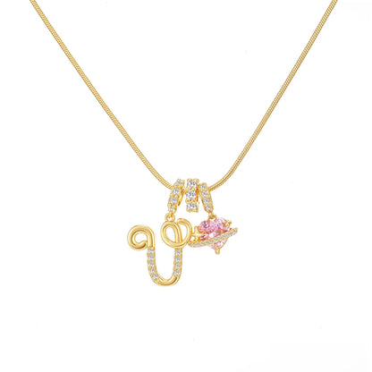 GANIA Art-Designed Personalized Name Letter Necklace, Free of Allergenic Ingredients, with Adjustable Size. It Is an Excellent Valentine'S Day Gift for Women and Girls.
