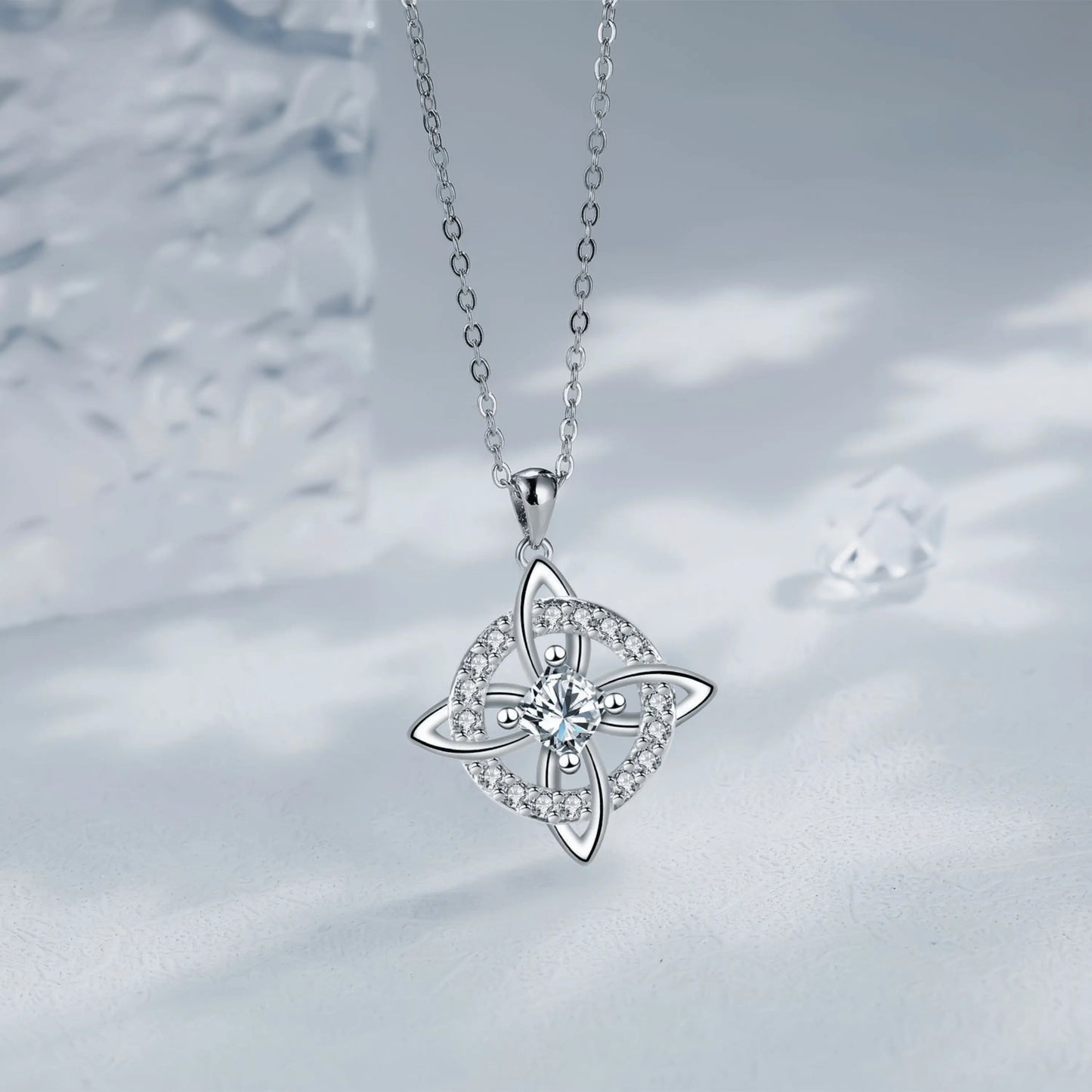 DRINSPER Witches Knot Cubic Zirconia Necklace Hecate Goddess of Witches with Celtic Knot Design Necklace Goddess Jewlery Collar De Amuleto De Proteción Pendientes Copper with Aritificial Gemstone Cubic Zirconia Fashion Jewelry Accessories Gift for Women