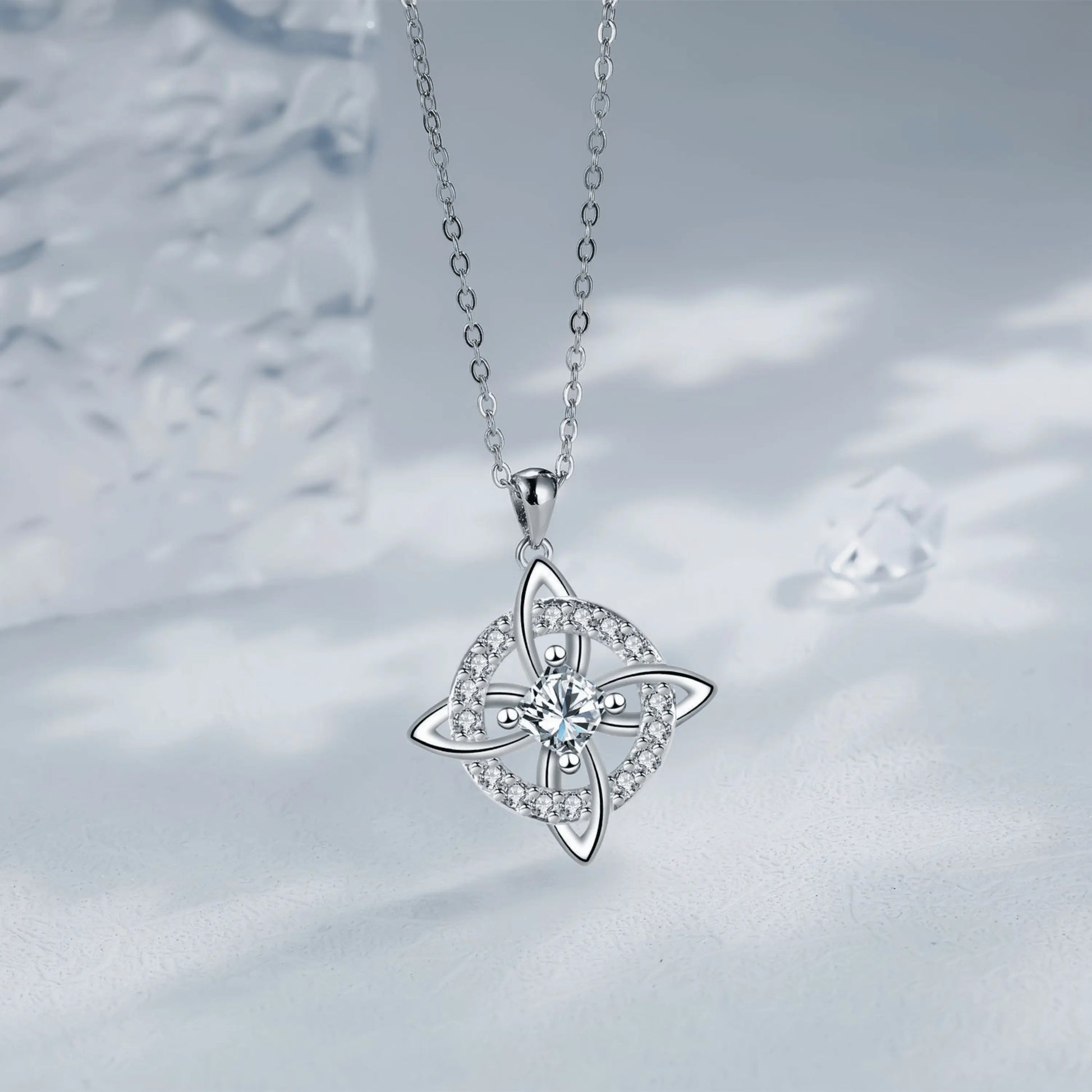 DRINSPER Witches Knot Cubic Zirconia Necklace Hecate Goddess of Witches with Celtic Knot Design Necklace Goddess Jewlery Collar De Amuleto De Proteción Pendientes Copper with Aritificial Gemstone Cubic Zirconia Fashion Jewelry Accessories Gift for Women