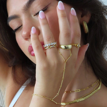 EVRY JEWELS Gold or Silver Plated Women'S Hypoallergenic Bar Hand Chain