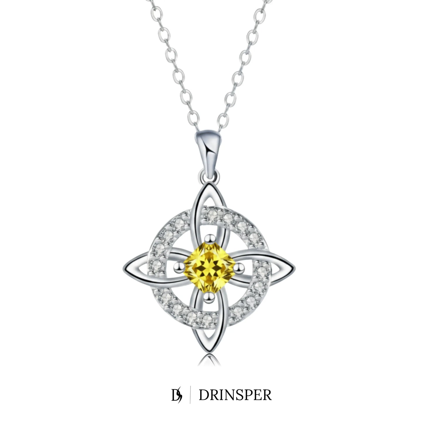 DRINSPER Witches Knot Cubic Zirconia Necklace Hecate Goddess of Witches with Celtic Knot Design Necklace Goddess Jewlery Collar De Amuleto De Proteción Pendientes Copper with Aritificial Gemstone Cubic Zirconia Fashion Jewelry Accessories Gift for Women
