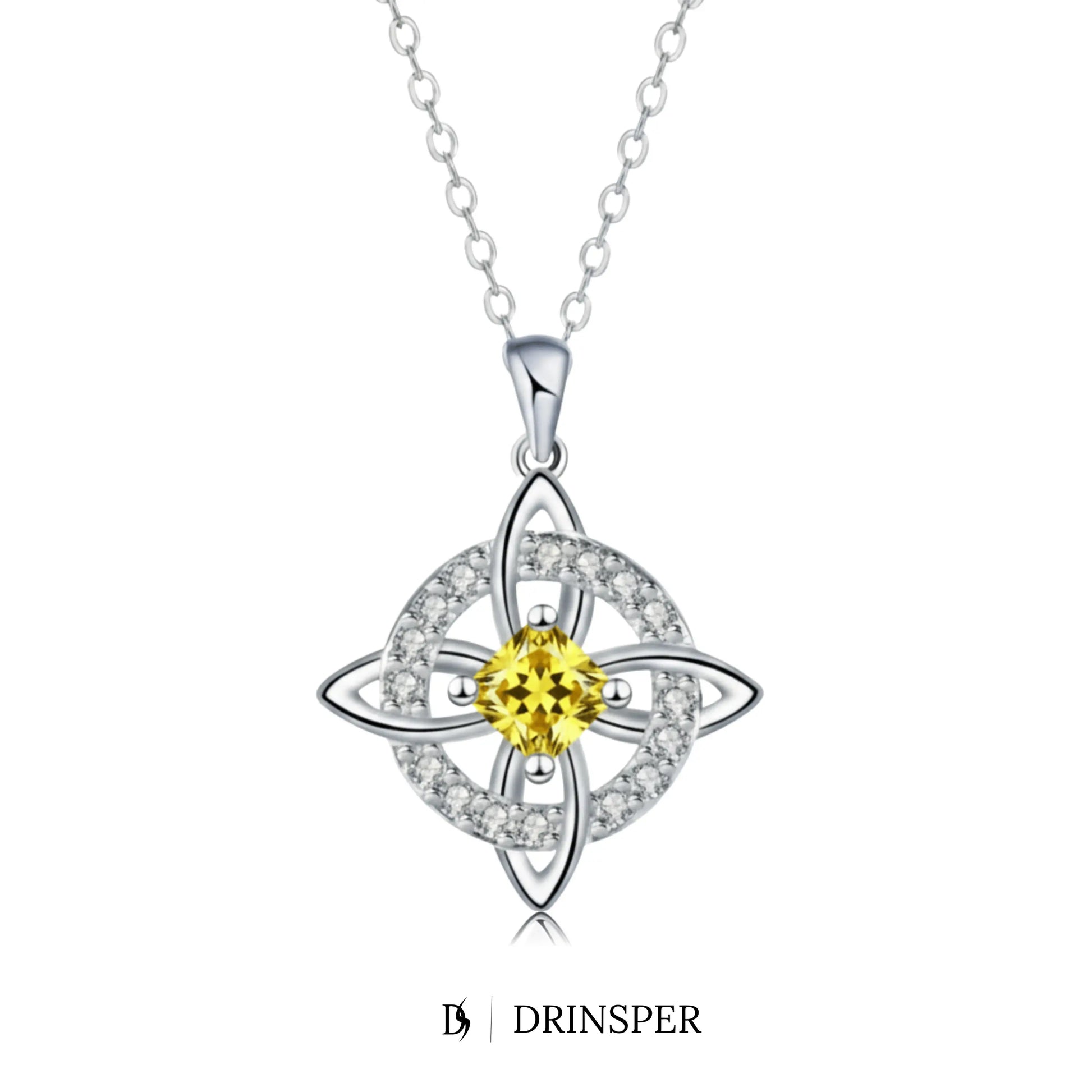 DRINSPER Witches Knot Cubic Zirconia Necklace Hecate Goddess of Witches with Celtic Knot Design Necklace Goddess Jewlery Collar De Amuleto De Proteción Pendientes Copper with Aritificial Gemstone Cubic Zirconia Fashion Jewelry Accessories Gift for Women