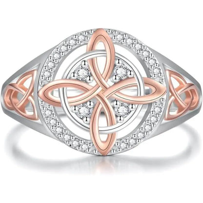 Women'S Witch Protection Knot Ring, Retro Witch Return Knot Band with Sparkling Cubic Zirconia, Stylish Amulet Jewelry Gift for Ladies