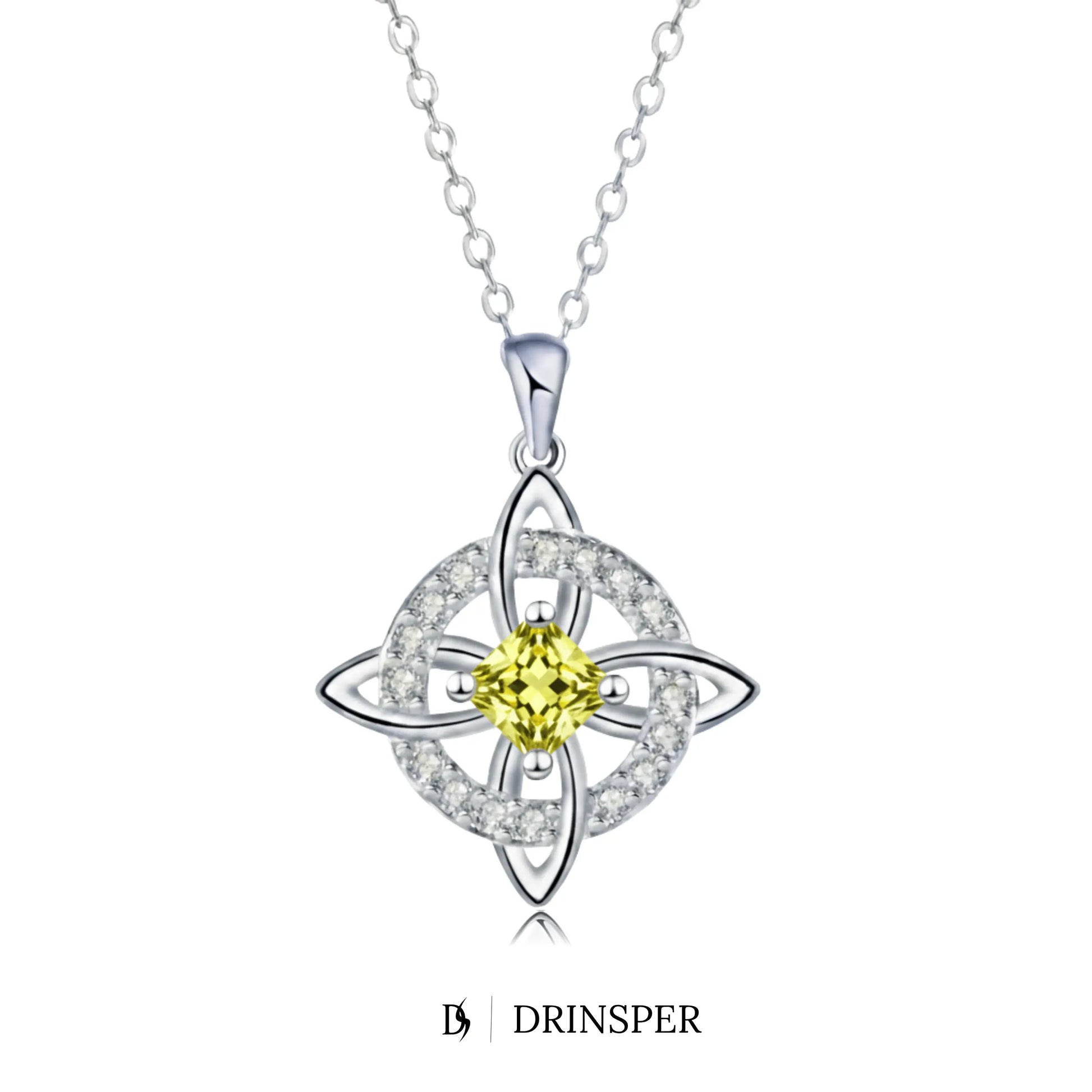 DRINSPER Witches Knot Cubic Zirconia Necklace Hecate Goddess of Witches with Celtic Knot Design Necklace Goddess Jewlery Collar De Amuleto De Proteción Pendientes Copper with Aritificial Gemstone Cubic Zirconia Fashion Jewelry Accessories Gift for Women