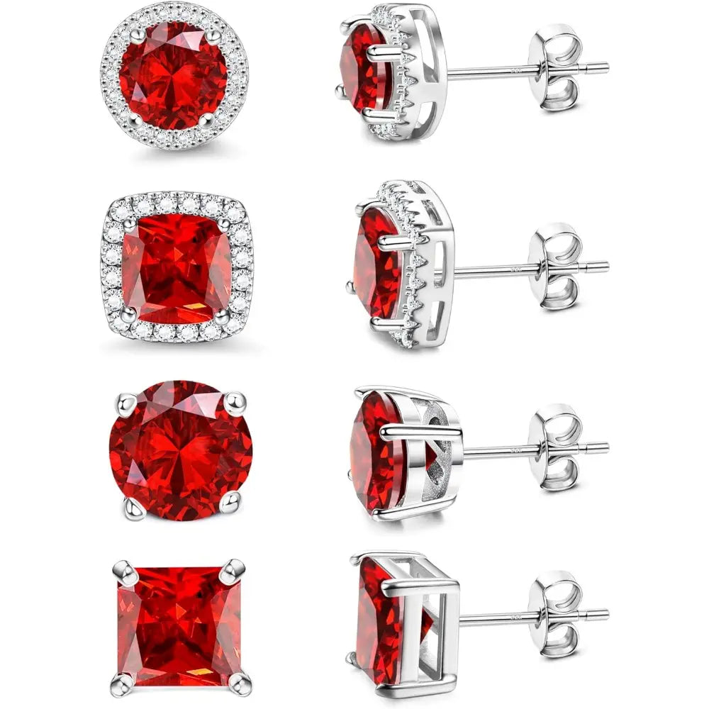 MILACOLATO Cubic Zirconia Stud Earrings Hypoallergenic 925 Sterling Silver Post Earrings Big Brilliant Stud Earrings for Women Men, Men'S Accessories, Gifts for Boyfriend