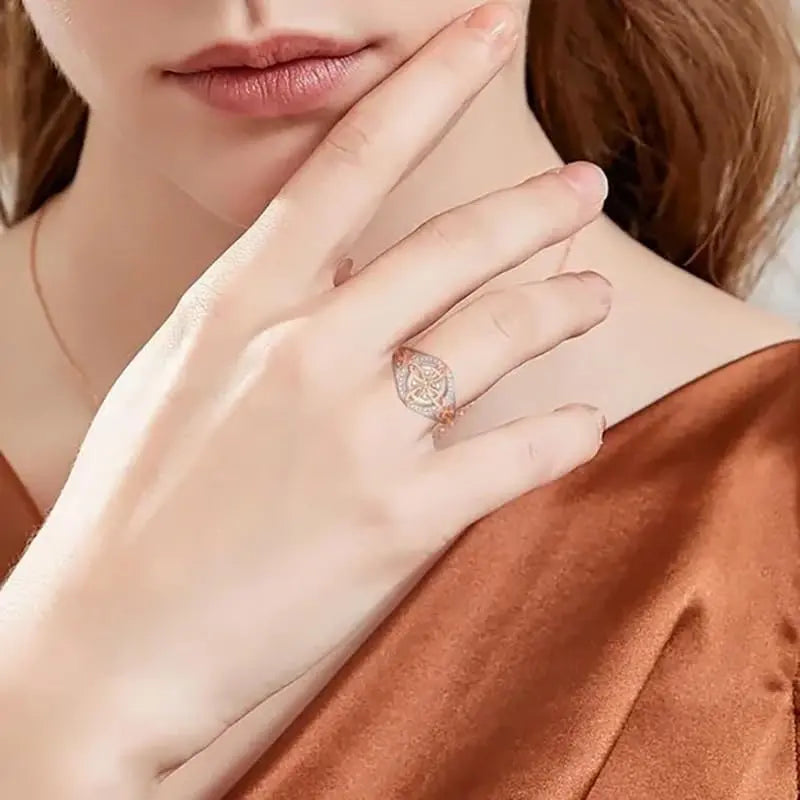 Women'S Witch Protection Knot Ring, Retro Witch Return Knot Band with Sparkling Cubic Zirconia, Stylish Amulet Jewelry Gift for Ladies