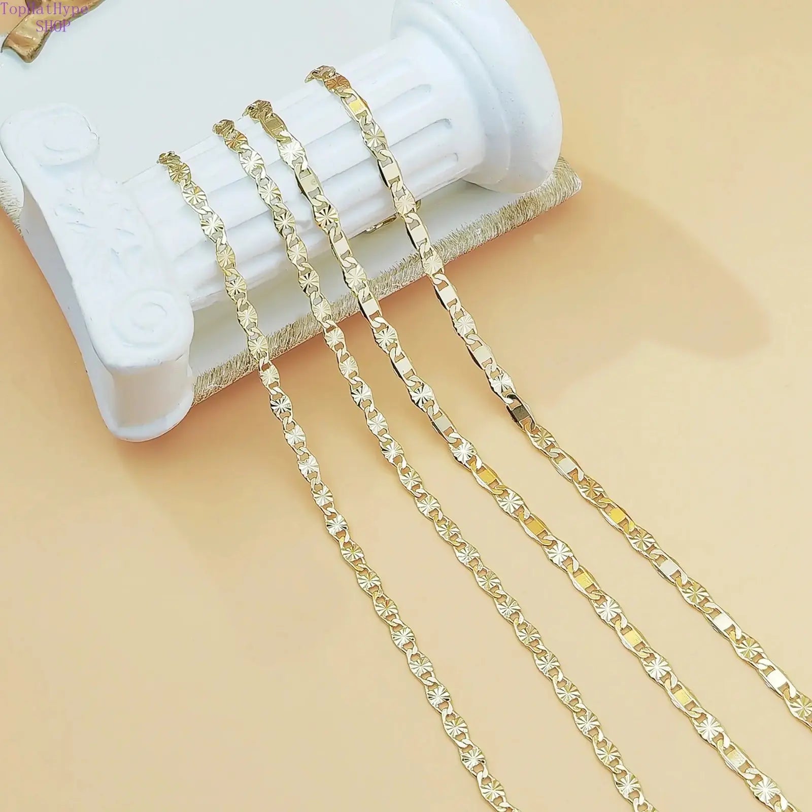 14K Gold Plated Flat Chain Necklace for Women, Minimalist Elegant Everyday Jewelry, High Quality Durable Design, Versatile Layering Accessory, Ideal Gift for Birthdays, Anniversaries & All Special Occasions,Summervibes