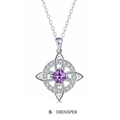 DRINSPER Witches Knot Cubic Zirconia Necklace Hecate Goddess of Witches with Celtic Knot Design Necklace Goddess Jewlery Collar De Amuleto De Proteción Pendientes Copper with Aritificial Gemstone Cubic Zirconia Fashion Jewelry Accessories Gift for Women