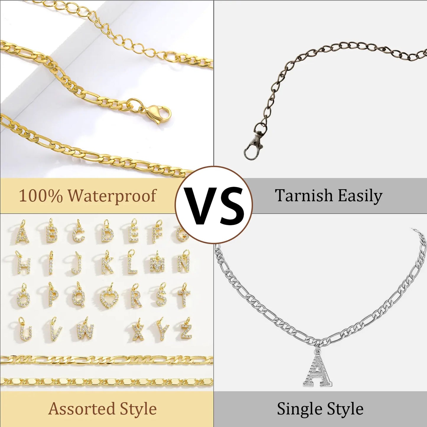 Layered Letter Anklet Bracelet Set for Women, Dainty A–Z Pendant Chains, Adjustable, Hypoallergenic & Waterproof, Perfect Mother’S Day Jewelry Gift