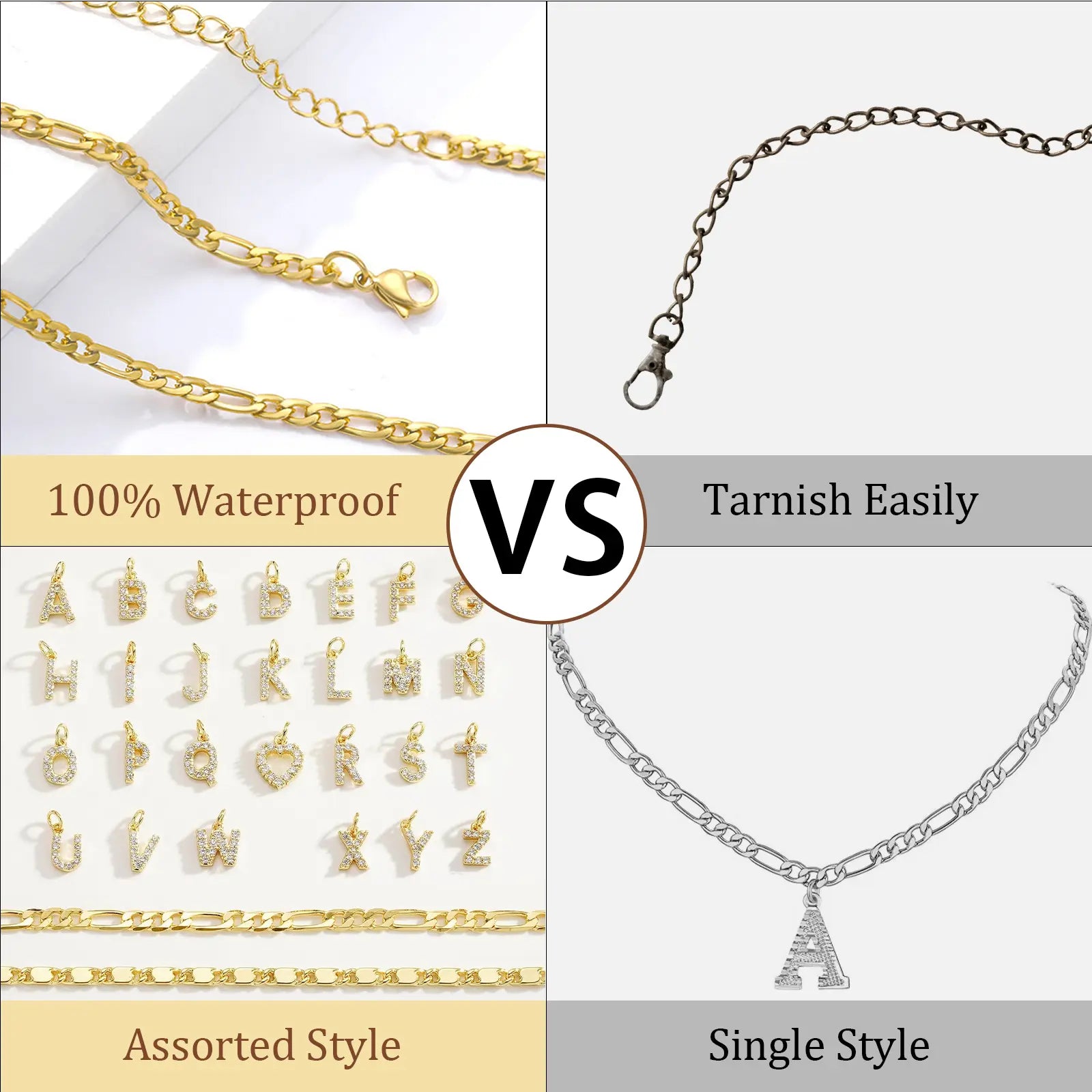 Layered Letter Anklet Bracelet Set for Women, Dainty A–Z Pendant Chains, Adjustable, Hypoallergenic & Waterproof, Perfect Mother’S Day Jewelry Gift