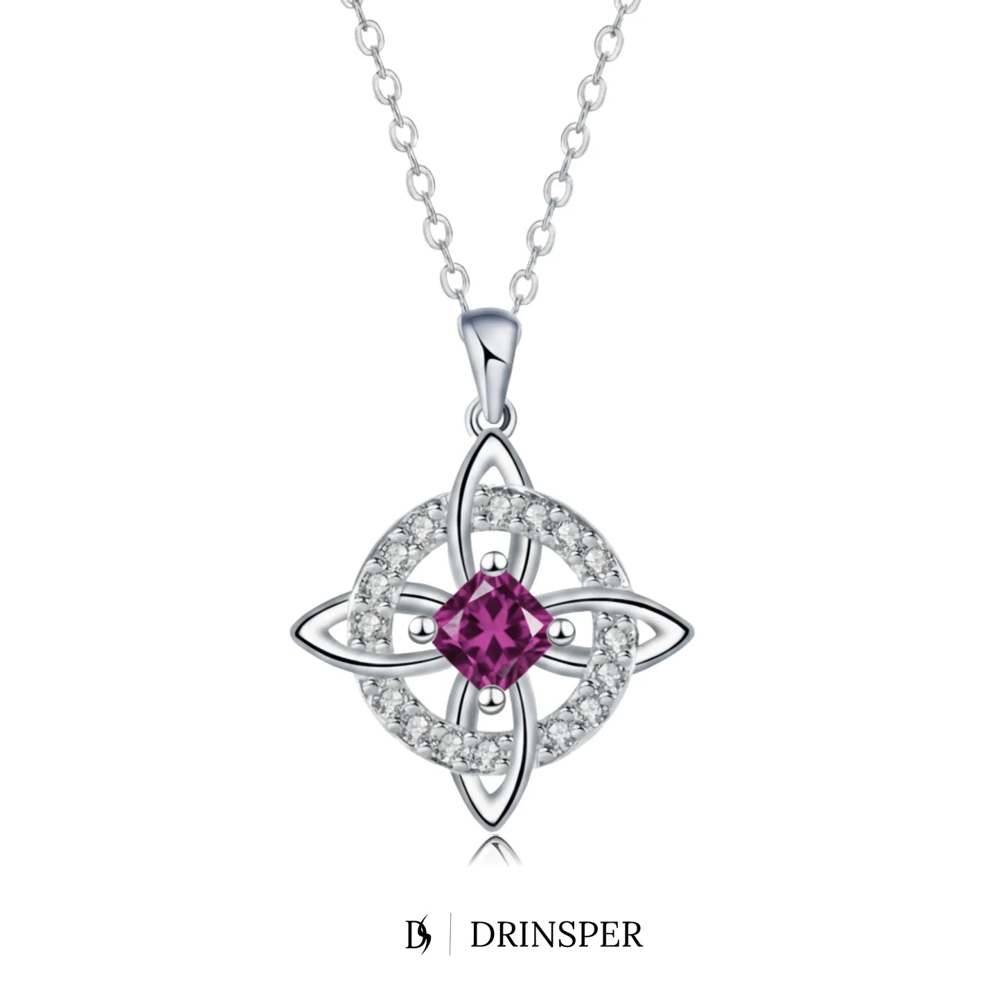DRINSPER Witches Knot Cubic Zirconia Necklace Hecate Goddess of Witches with Celtic Knot Design Necklace Goddess Jewlery Collar De Amuleto De Proteción Pendientes Copper with Aritificial Gemstone Cubic Zirconia Fashion Jewelry Accessories Gift for Women