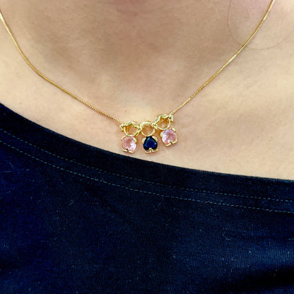 Summervibes 18K Mom & Kids Birthstone Detachable Necklace,A Mother’S Love, Always with You,Gift for Women