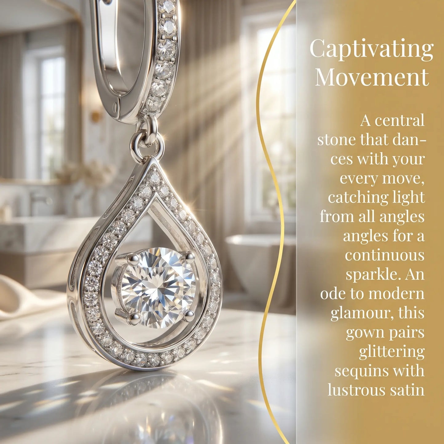 Gold & Silver Plated Teardrop Cubic Zirconia Huggie Earrings, Hypoallergenic Dangle Drop Earrings for Women, Anti-Tarnish Sparkling Waterfall Earrings for Daily/Party/Wedding, Trendy Statement Jewelry Gift
