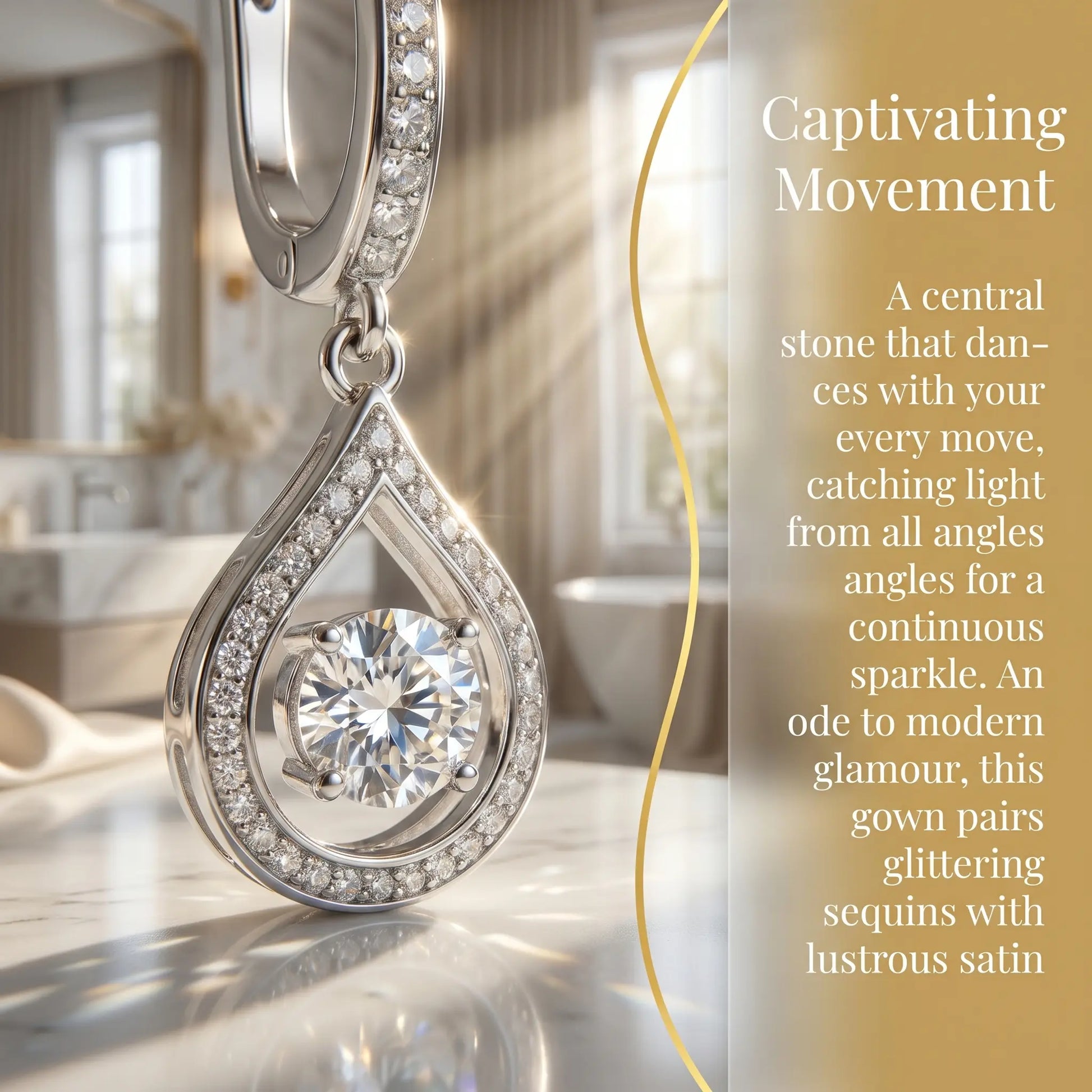 Gold & Silver Plated Teardrop Cubic Zirconia Huggie Earrings, Hypoallergenic Dangle Drop Earrings for Women, Anti-Tarnish Sparkling Waterfall Earrings for Daily/Party/Wedding, Trendy Statement Jewelry Gift