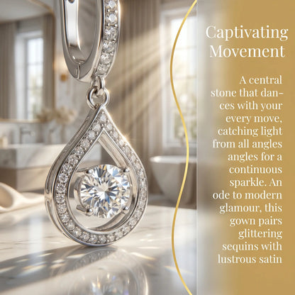 Gold & Silver Plated Teardrop Cubic Zirconia Huggie Earrings, Hypoallergenic Dangle Drop Earrings for Women, Anti-Tarnish Sparkling Waterfall Earrings for Daily/Party/Wedding, Trendy Statement Jewelry Gift