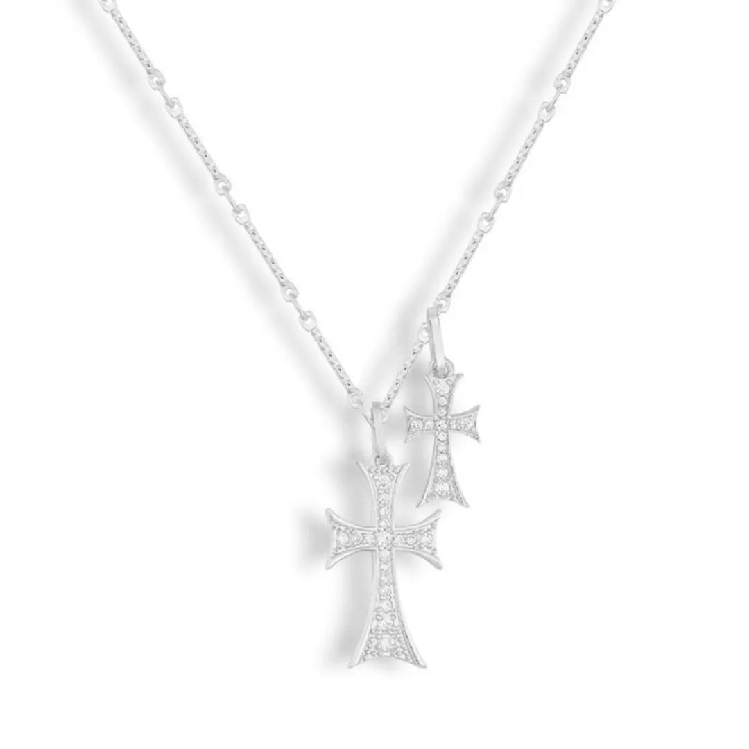 EVRY JEWELS Gold or Silver Plated Stainless Steel Women'S Hypoallergenic Cross Necklaces