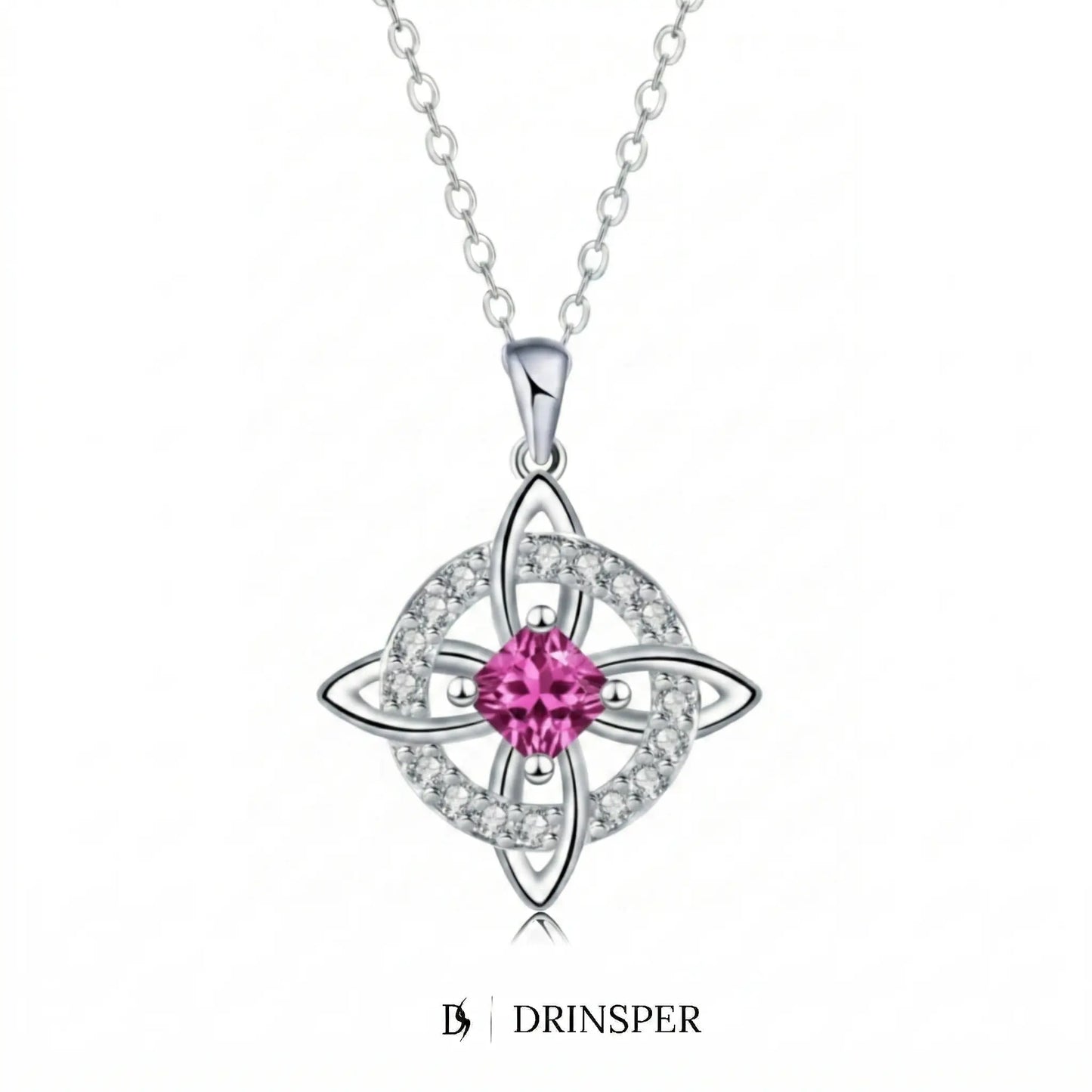 DRINSPER Witches Knot Cubic Zirconia Necklace Hecate Goddess of Witches with Celtic Knot Design Necklace Goddess Jewlery Collar De Amuleto De Proteción Pendientes Copper with Aritificial Gemstone Cubic Zirconia Fashion Jewelry Accessories Gift for Women