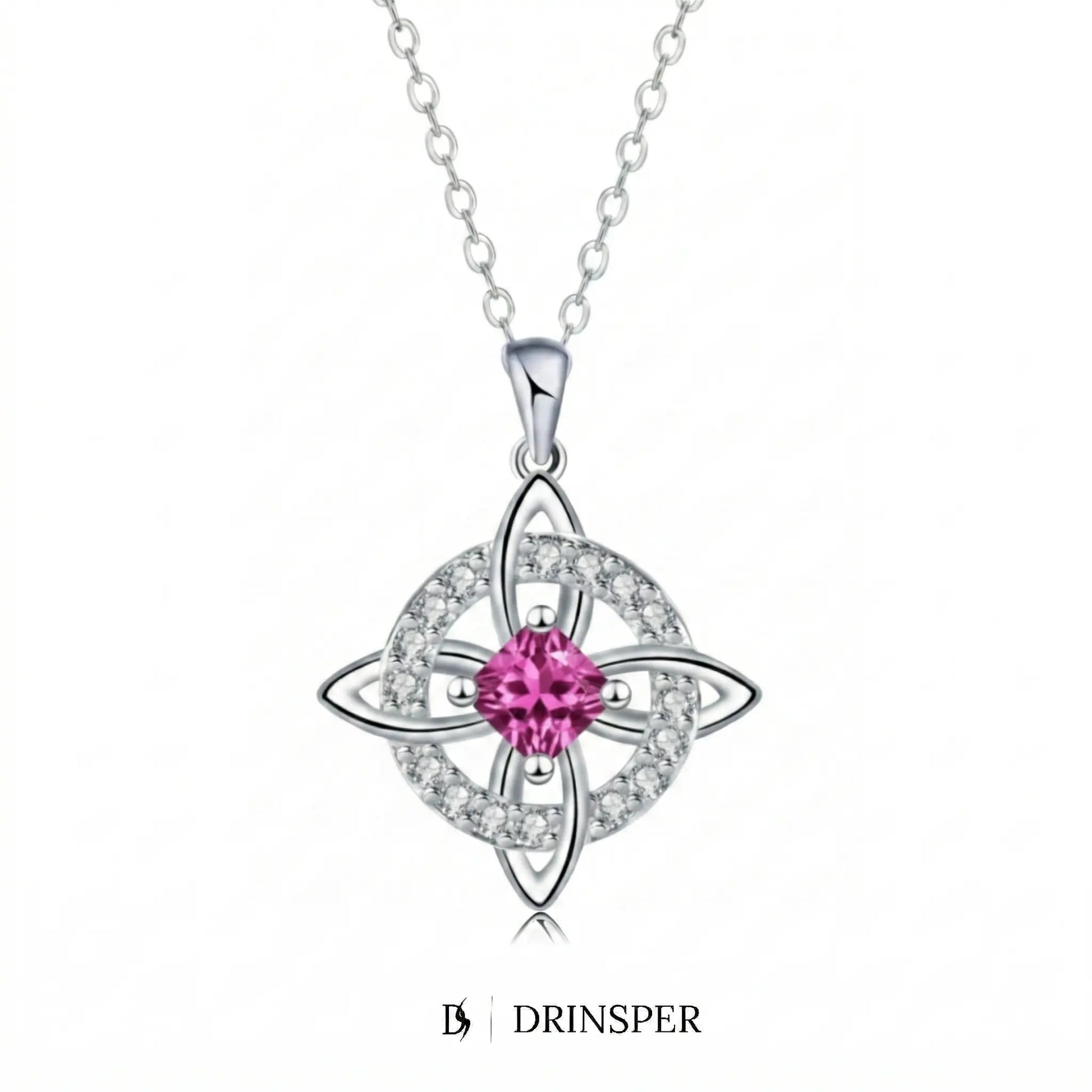 DRINSPER Witches Knot Cubic Zirconia Necklace Hecate Goddess of Witches with Celtic Knot Design Necklace Goddess Jewlery Collar De Amuleto De Proteción Pendientes Copper with Aritificial Gemstone Cubic Zirconia Fashion Jewelry Accessories Gift for Women