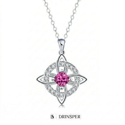 DRINSPER Witches Knot Cubic Zirconia Necklace Hecate Goddess of Witches with Celtic Knot Design Necklace Goddess Jewlery Collar De Amuleto De Proteción Pendientes Copper with Aritificial Gemstone Cubic Zirconia Fashion Jewelry Accessories Gift for Women