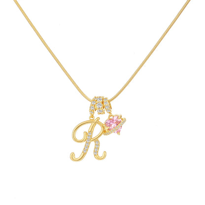 GANIA Art-Designed Personalized Name Letter Necklace, Free of Allergenic Ingredients, with Adjustable Size. It Is an Excellent Valentine'S Day Gift for Women and Girls.