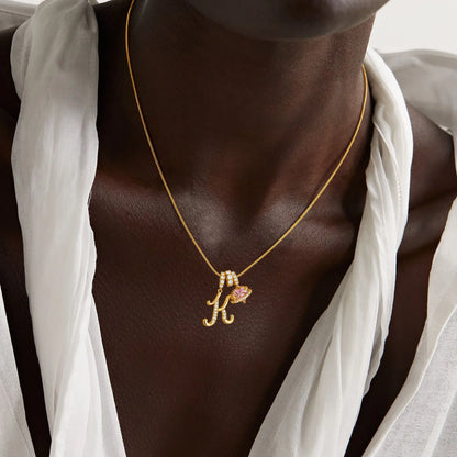 GANIA Art-Designed Personalized Name Letter Necklace, Free of Allergenic Ingredients, with Adjustable Size. It Is an Excellent Valentine'S Day Gift for Women and Girls.