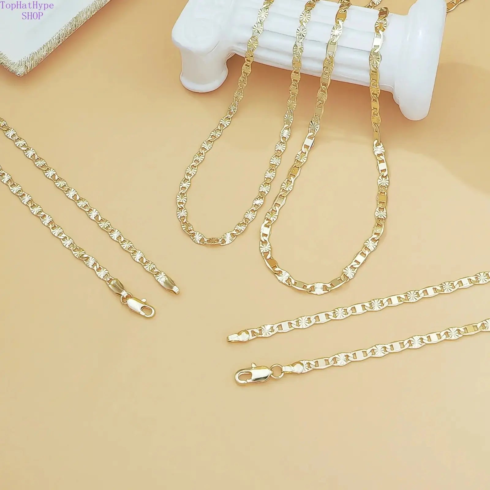 14K Gold Plated Flat Chain Necklace for Women, Minimalist Elegant Everyday Jewelry, High Quality Durable Design, Versatile Layering Accessory, Ideal Gift for Birthdays, Anniversaries & All Special Occasions,Summervibes