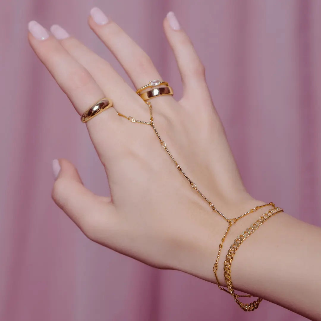 EVRY JEWELS Gold or Silver Plated Women'S Hypoallergenic Bar Hand Chain
