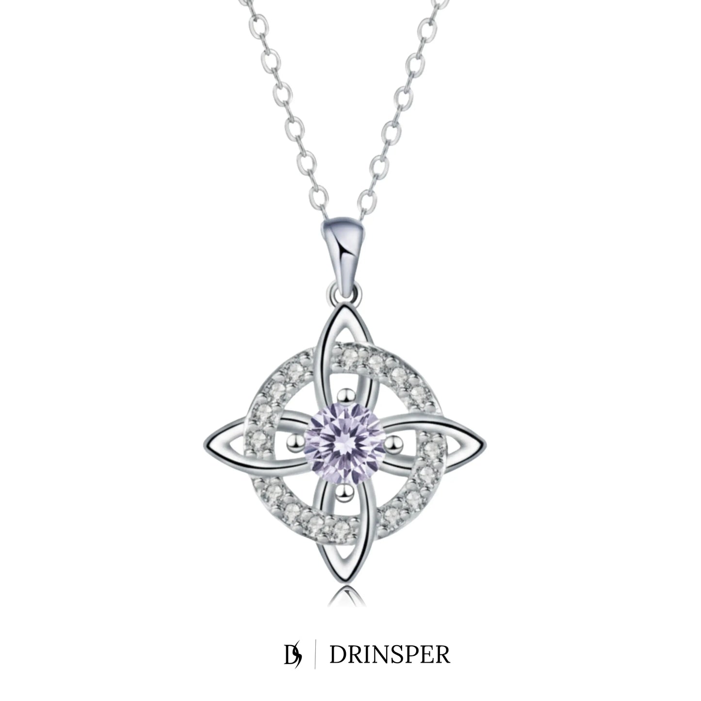 DRINSPER Witches Knot Cubic Zirconia Necklace Hecate Goddess of Witches with Celtic Knot Design Necklace Goddess Jewlery Collar De Amuleto De Proteción Pendientes Copper with Aritificial Gemstone Cubic Zirconia Fashion Jewelry Accessories Gift for Women