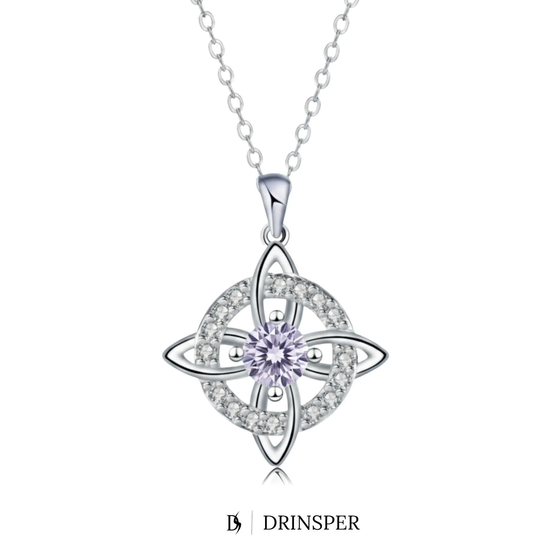 DRINSPER Witches Knot Cubic Zirconia Necklace Hecate Goddess of Witches with Celtic Knot Design Necklace Goddess Jewlery Collar De Amuleto De Proteción Pendientes Copper with Aritificial Gemstone Cubic Zirconia Fashion Jewelry Accessories Gift for Women