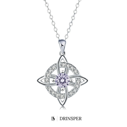 DRINSPER Witches Knot Cubic Zirconia Necklace Hecate Goddess of Witches with Celtic Knot Design Necklace Goddess Jewlery Collar De Amuleto De Proteción Pendientes Copper with Aritificial Gemstone Cubic Zirconia Fashion Jewelry Accessories Gift for Women