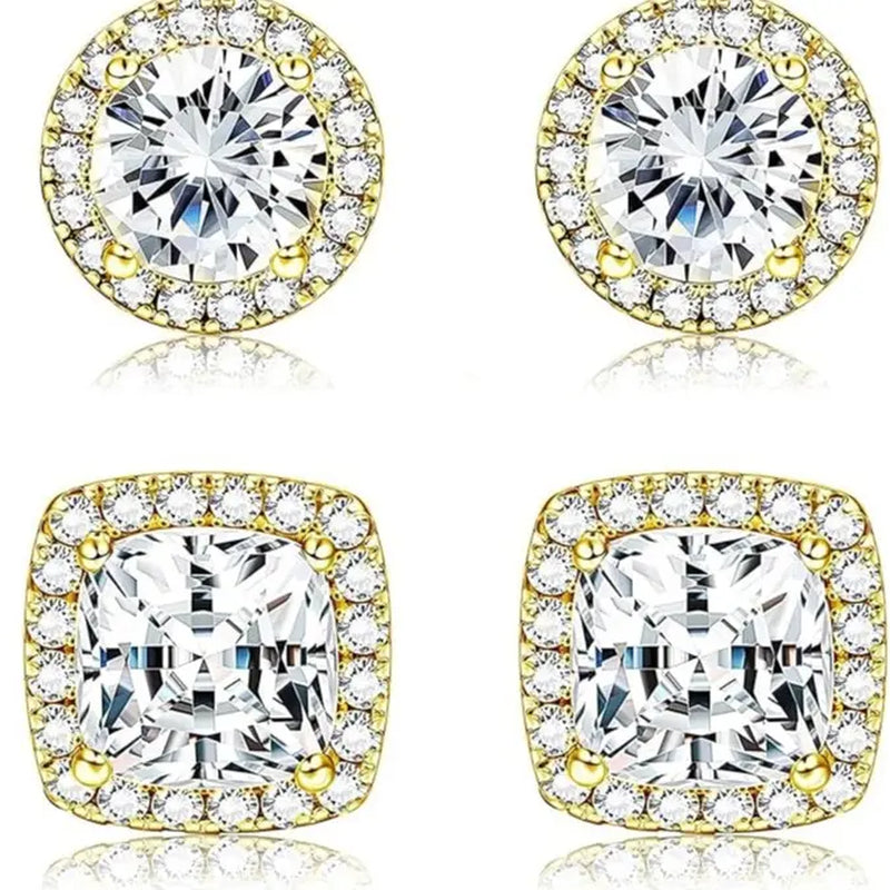 MILACOLATO Cubic Zirconia Stud Earrings Hypoallergenic 925 Sterling Silver Post Earrings Big Brilliant Stud Earrings for Women Men, Men'S Accessories, Gifts for Boyfriend