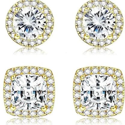 MILACOLATO Cubic Zirconia Stud Earrings Hypoallergenic 925 Sterling Silver Post Earrings Big Brilliant Stud Earrings for Women Men, Men'S Accessories, Gifts for Boyfriend