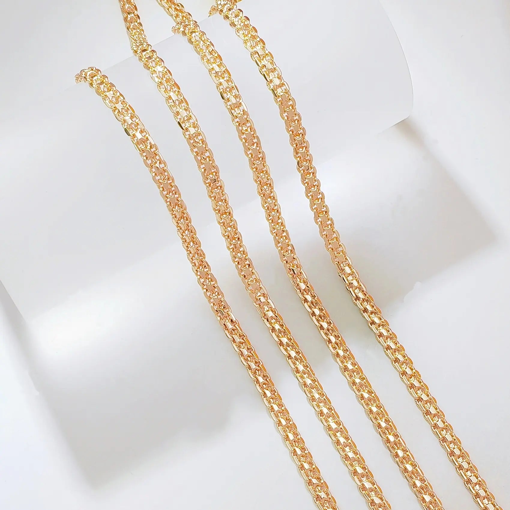 14K Gold Plated Byzantine Chain Necklace, Thick Braided Wheat Link Chain, Durable Shiny Gold Chain for Men Women, 23.62Inch Durable Shiny Gold Chain Lobster Clasp Jewelry