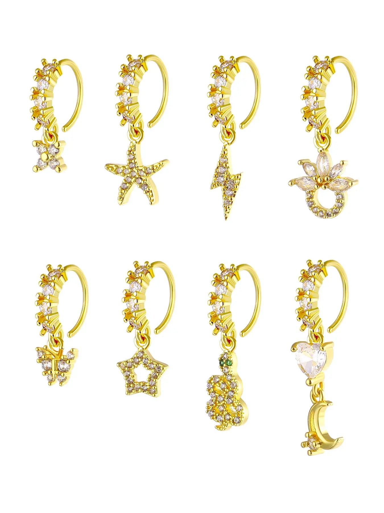 Women'S Elegant Artificial Zircon Decorated Nose Ring, Body Jewelry, Fashionable Nose Piercing Jewelry for Women & Girls, Trendy All-Match & Exquisite Jewelry for Birthday Gift