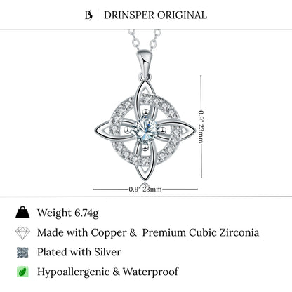 DRINSPER Witches Knot Cubic Zirconia Necklace Hecate Goddess of Witches with Celtic Knot Design Necklace Goddess Jewlery Collar De Amuleto De Proteción Pendientes Copper with Aritificial Gemstone Cubic Zirconia Fashion Jewelry Accessories Gift for Women