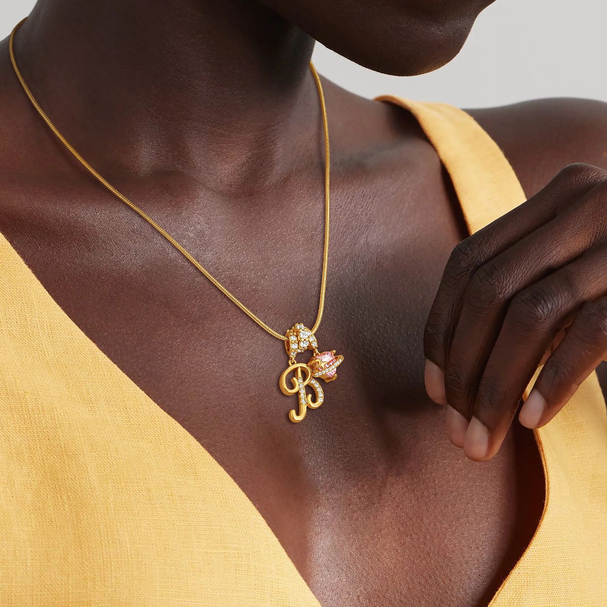GANIA Art-Designed Personalized Name Letter Necklace, Free of Allergenic Ingredients, with Adjustable Size. It Is an Excellent Valentine'S Day Gift for Women and Girls.