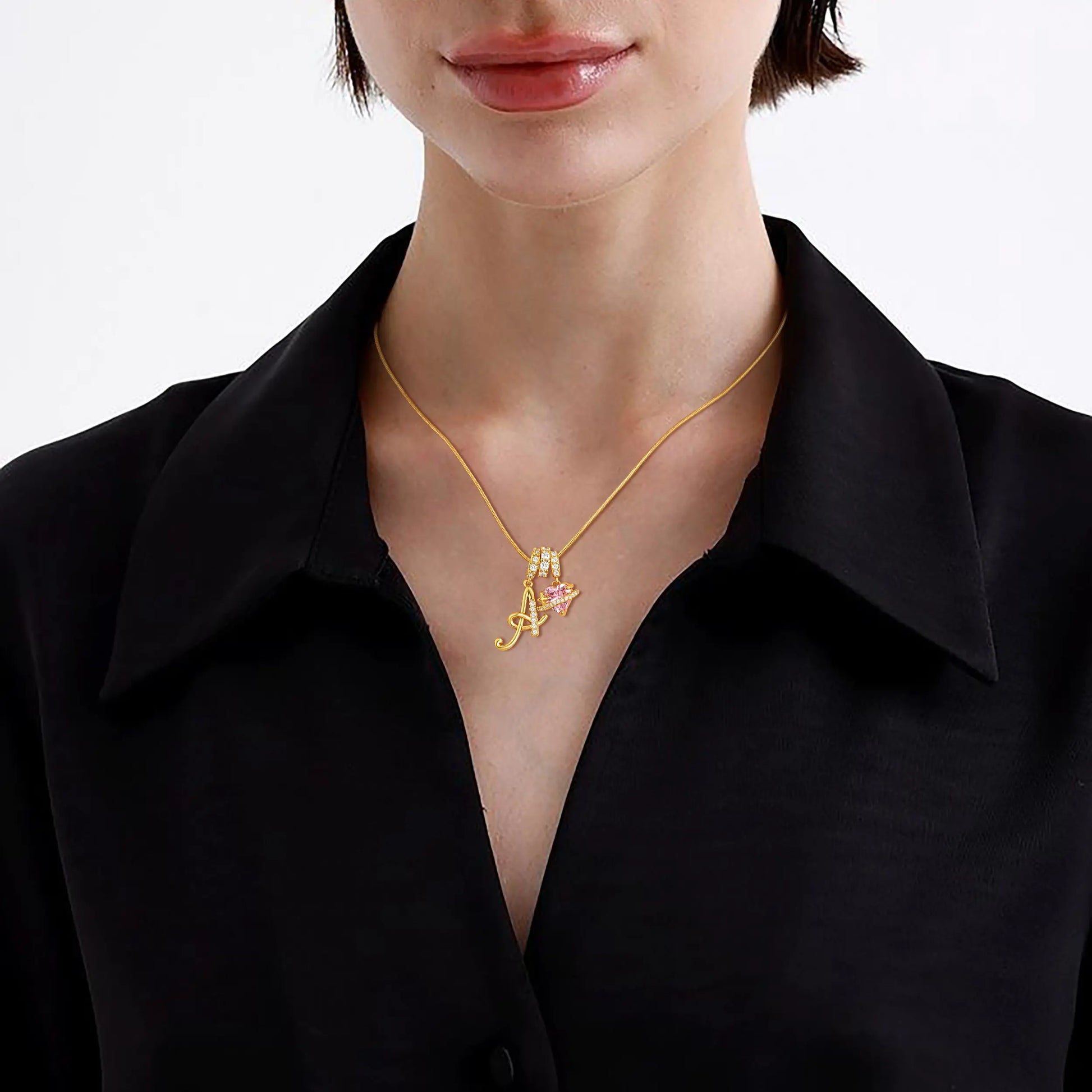 GANIA Art-Designed Personalized Name Letter Necklace, Free of Allergenic Ingredients, with Adjustable Size. It Is an Excellent Valentine'S Day Gift for Women and Girls.
