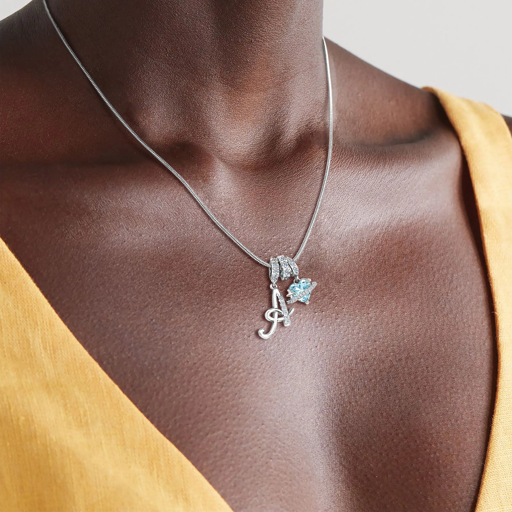 GANIA Art-Designed Personalized Name Letter Necklace, Free of Allergenic Ingredients, with Adjustable Size. It Is an Excellent Valentine'S Day Gift for Women and Girls.