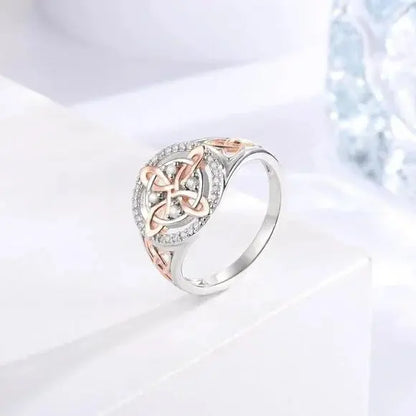 Women'S Witch Protection Knot Ring, Retro Witch Return Knot Band with Sparkling Cubic Zirconia, Stylish Amulet Jewelry Gift for Ladies
