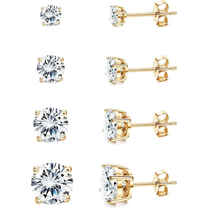 MILACOLATO Cubic Zirconia Stud Earrings Hypoallergenic 925 Sterling Silver Post Earrings Big Brilliant Stud Earrings for Women Men, Men'S Accessories, Gifts for Boyfriend