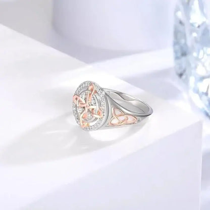 Women'S Witch Protection Knot Ring, Retro Witch Return Knot Band with Sparkling Cubic Zirconia, Stylish Amulet Jewelry Gift for Ladies