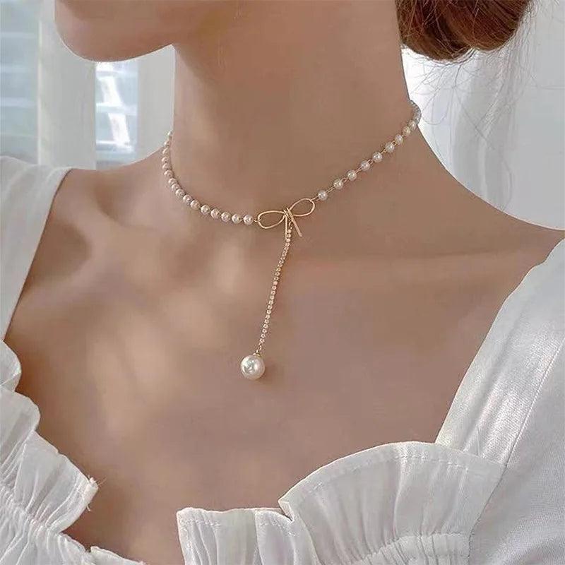 Korean Light Luxury Pearl Butterfly Necklace for Women - Jewelry 4 you