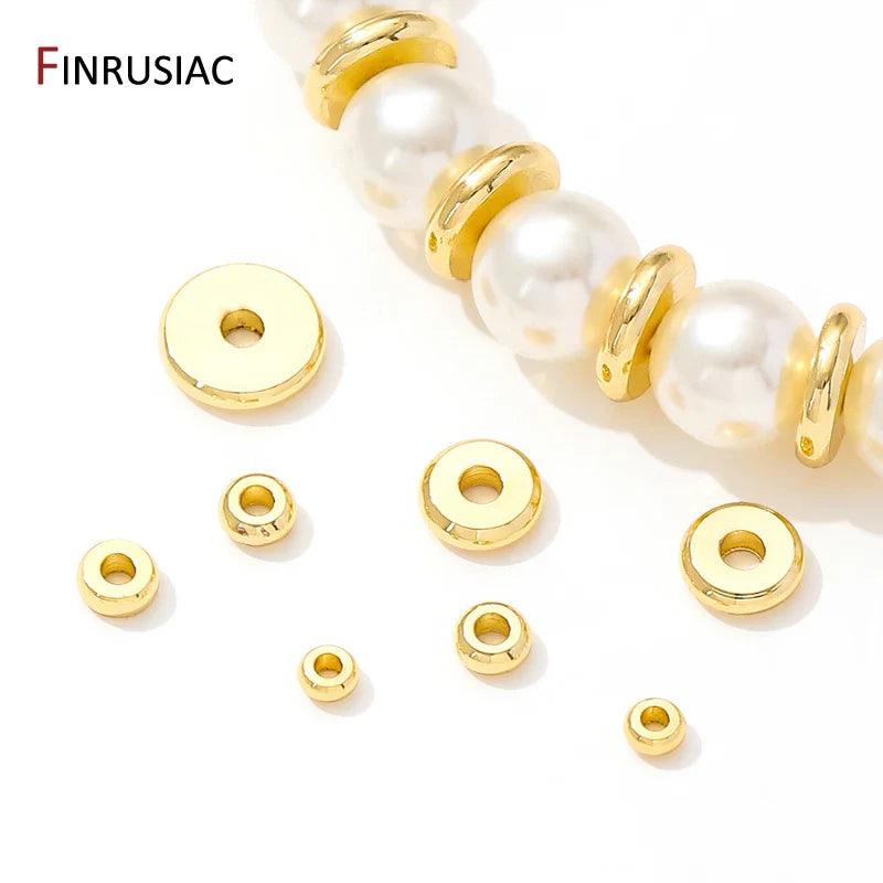 18K Gold Plated Flat Spacer Beads for DIY Bracelets - Jewelry 4 you