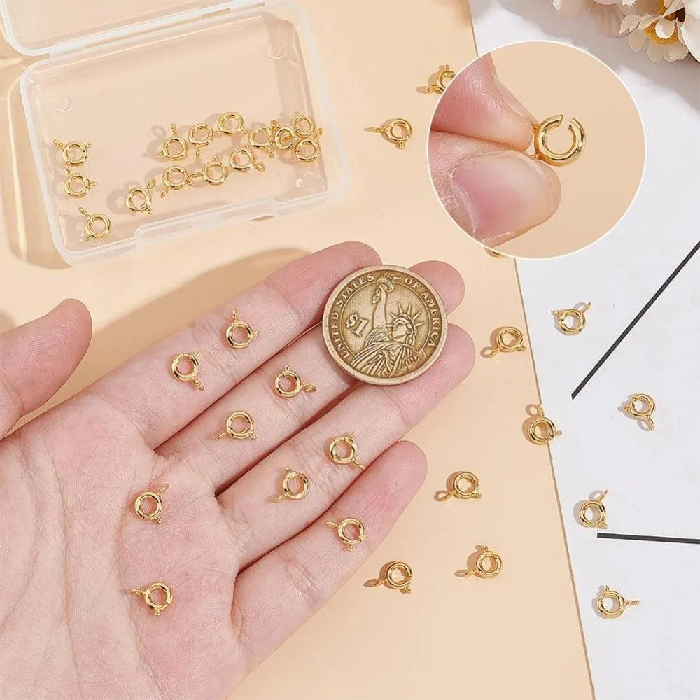 40pcs 18K Gold Plated Spring Ring Clasps