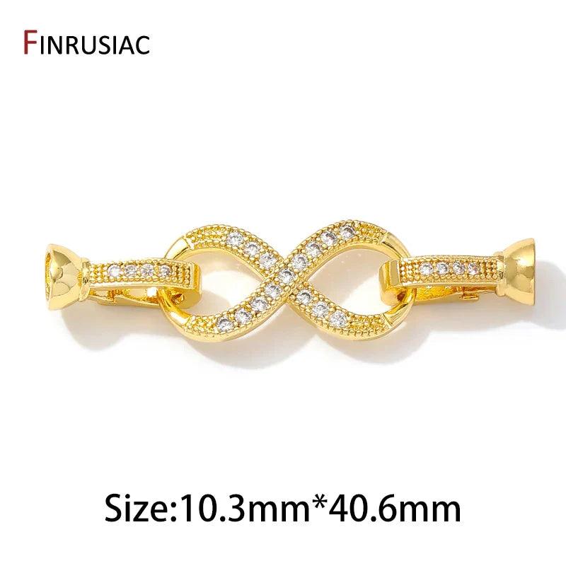 18K Gold-Plated Zircon & Pearl Lock Clasps for DIY Jewelry - Jewelry 4 you