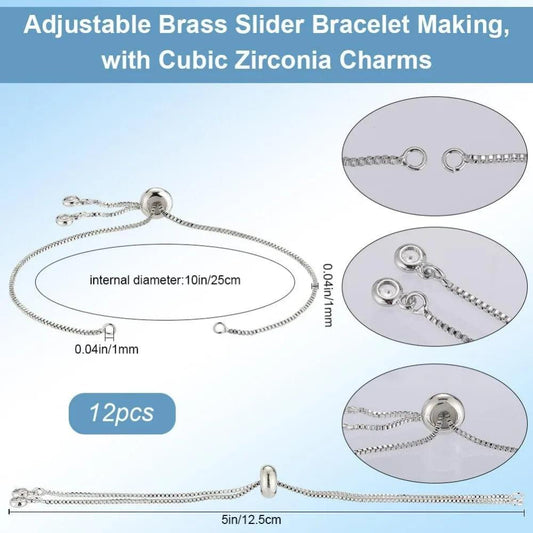 12 PCS High-quality BRACELET SLIDER CHAIN